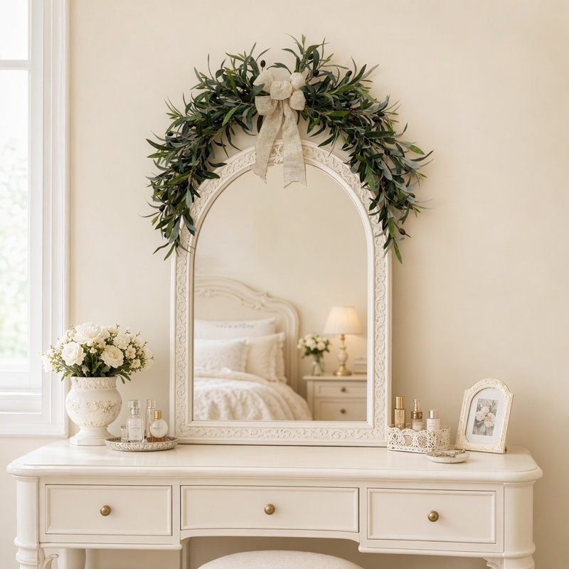 23,6 po branche d'orge artificielle avec nœud en toile de jute, fausse verdure Farmhouse pour porte d'entrée, mur et manteau de cheminée, décor intérieur extérieur, décoration de mariage rustique