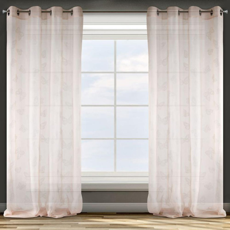 Vannote Vannote Semi Sheer Single Curtain, Pink