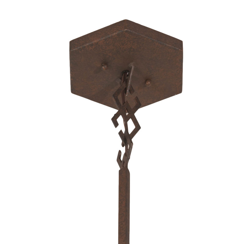 Sonoma 6-Light Rustic Outdoor-Indoor Pendant with Chocolate-Beige Glass