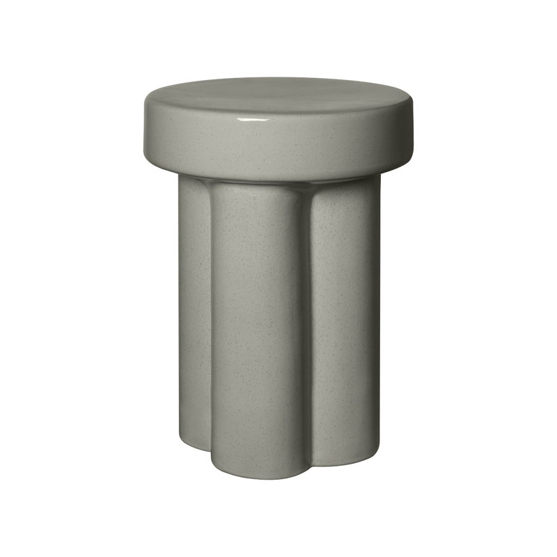 TORU Ceramic Side Table - Off White, Gray