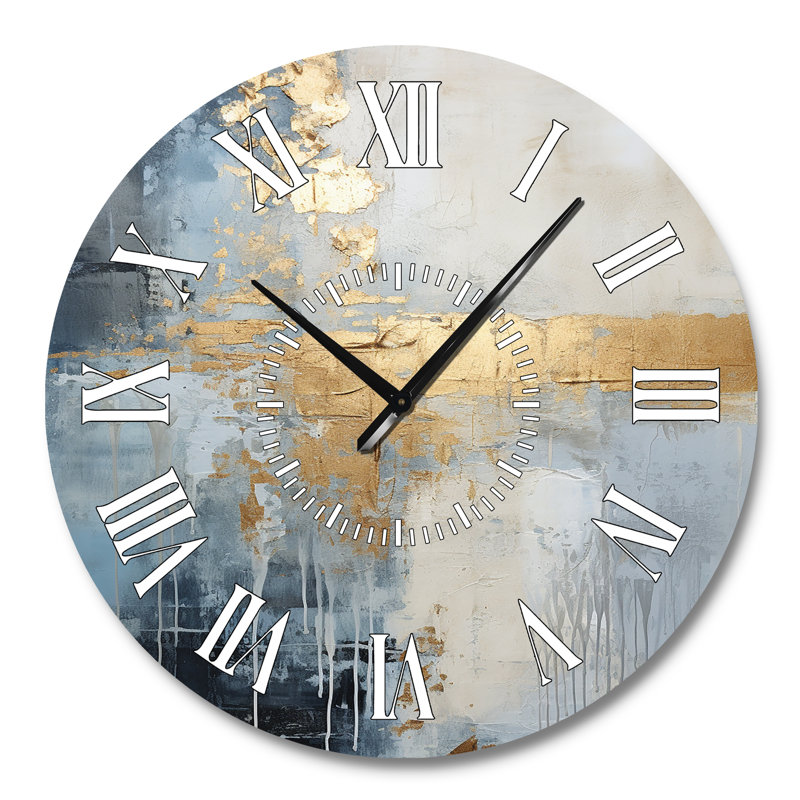 Horloge murale beige et or, Grand