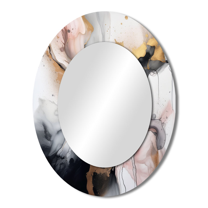 Miroir mural rose rose texturé Splash Marble II, 43 po x 33 po