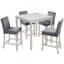 Ensemble de table de salle à manger en bois 5 pièces, ensemble de table de cuisine avec table carrée et 4 chaises rembourrées, table de salle à manger en bois avec décoration en cristal et ensemble de chaises pour la cuisine, la salle à manger