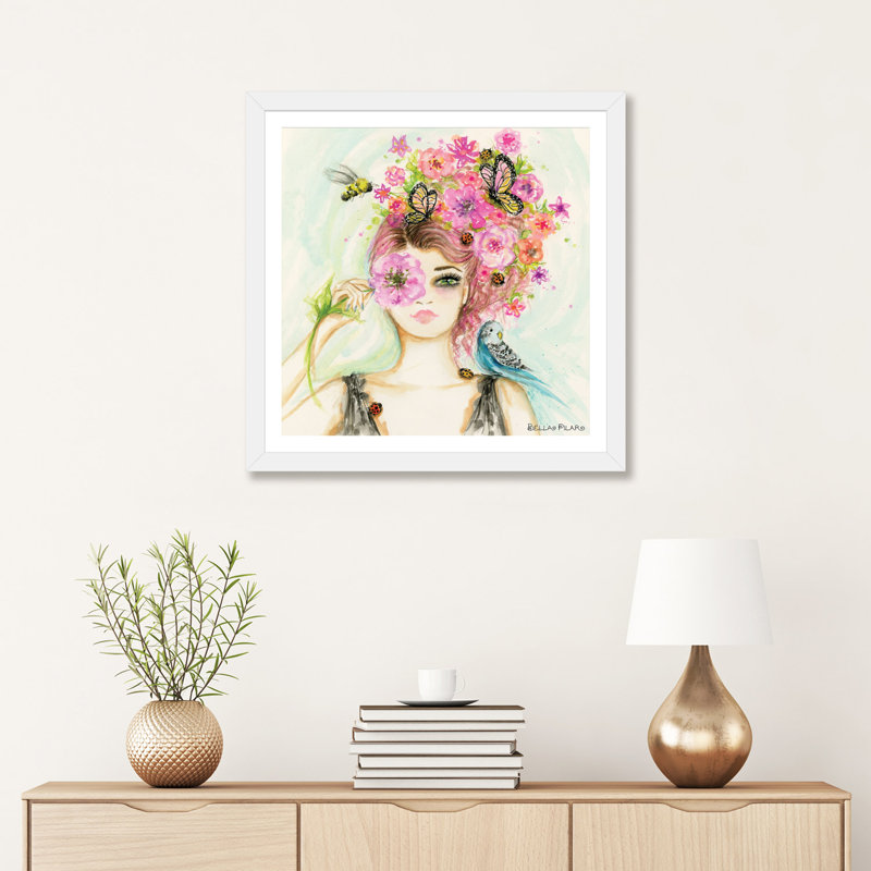 «Spring Is Here Main» par Bella Pilar, reproduction, H 24 po x l 24 po x P 1 po, Papier encadré blanc