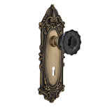 Victorian Plate with Decorative Keyhole and Crystal Black Door Knob
