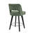 26.4" Swivel Bar Stools Set of 6, Black Solid Wood Legs & Metal Ring Footrest-780815917-780815918