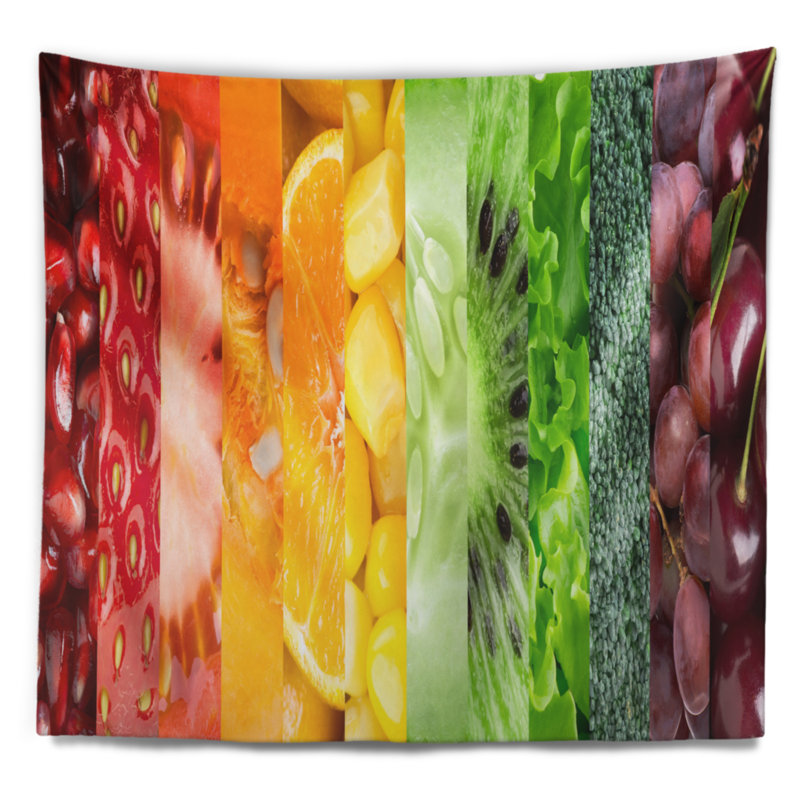 Tapisserie florale, fruits, baies et légumes, H 32 po x l 39 po