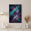 «Swirling» sarcelle et rubans magenta, art sur toile-1401324737