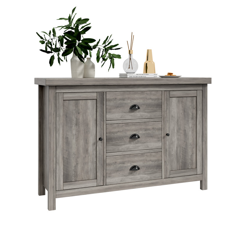 Buffet 3 tiroirs 51,97 po Antoneisha, gris
