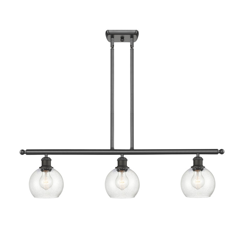 Luminaire suspendu linéaire à 3 lumières pour îlot de cuisine Cindi, H 9,38 po x l 36 po x P 6 po, Ampoule non incluse