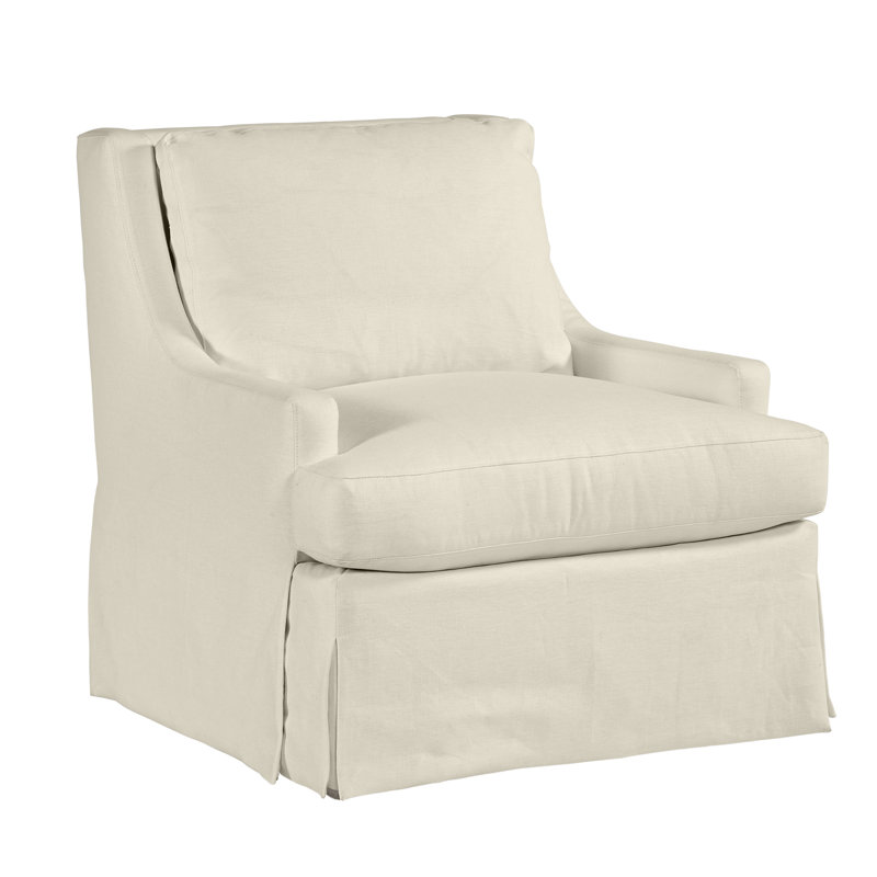 Fauteuil à housse en lin de 35 po de large Royce, Naturel nomade