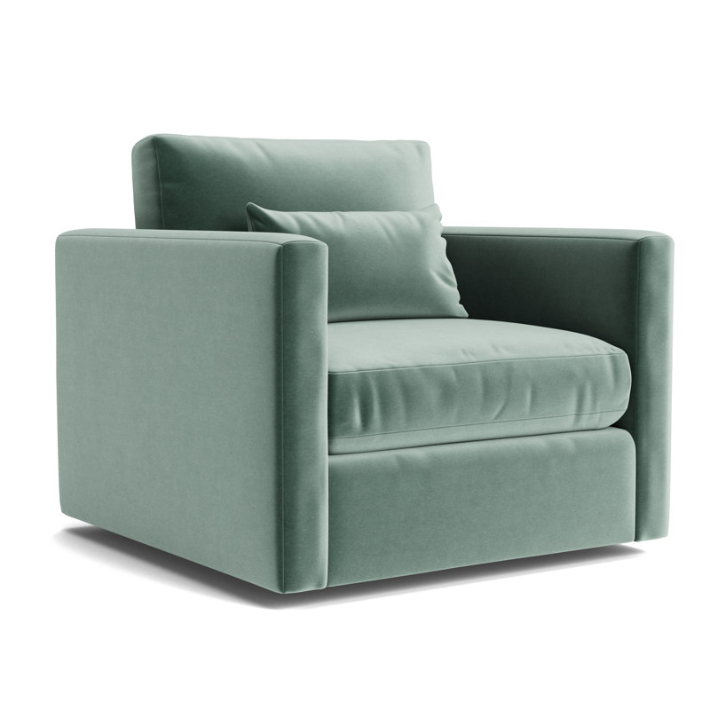 Haywood Full Swivel Chair, Performance Velvet - Jade