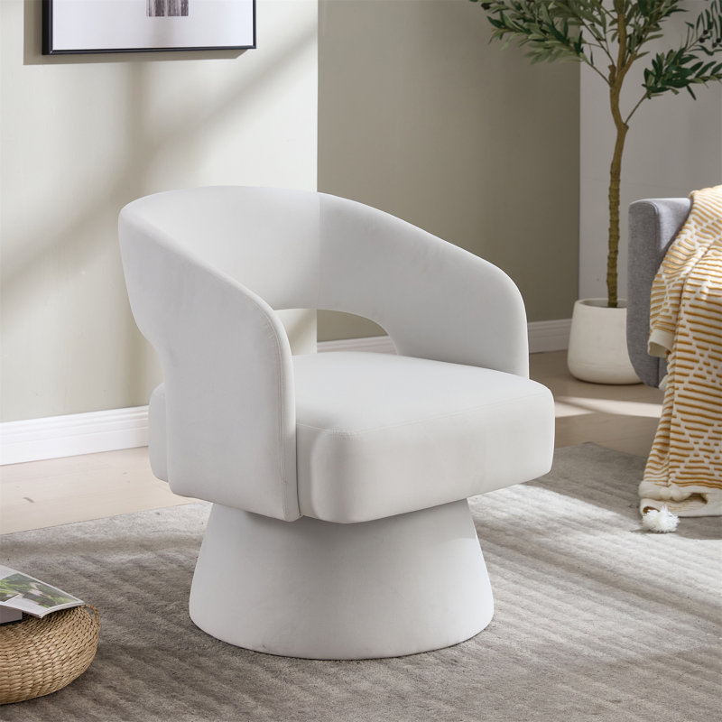 Fauteuil demi-tonneau pivotant, Beige