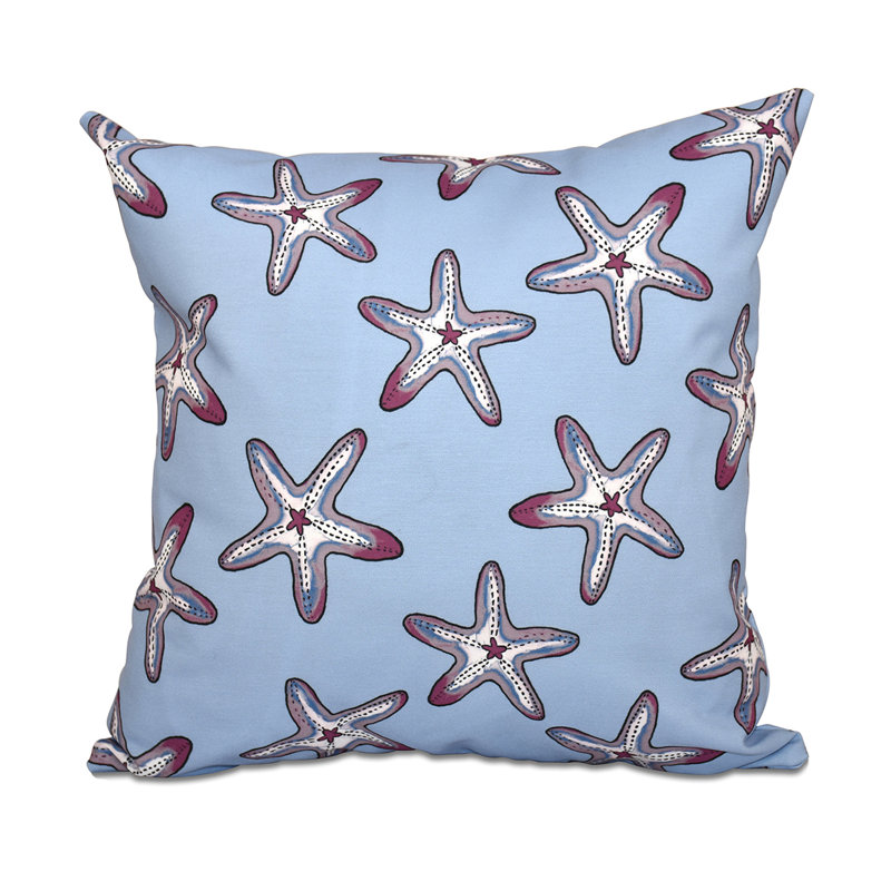 Beach Vacation Pillow Cover & Insert, 26" H x 26" W, Blue/Purple