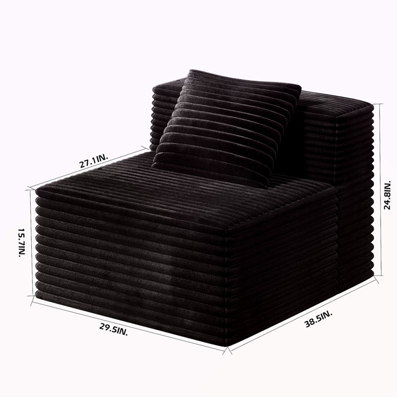 Canapé simple pour canapé modulaire modulaire, canapé en mousse viscoélastique haute densité, canapé sans os pour le salon de la chambre à coucher (canapé simple)