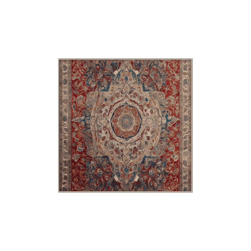 Machine Washable Brown Area Rug, Square 8'