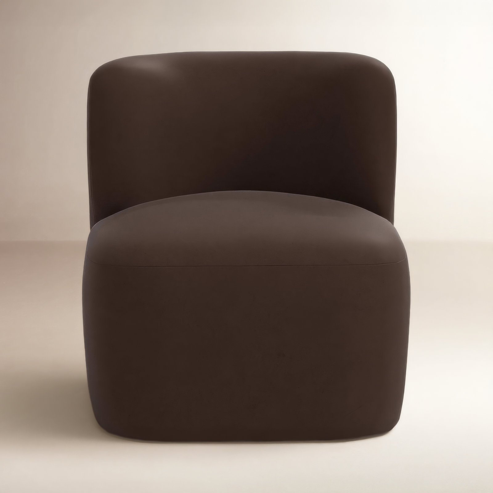 Mariza Cotton Swivel Lounge Chair, Classic Chocolate Velvet