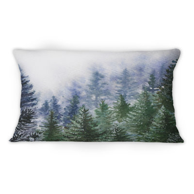 Coussin Nature Forest In Fog Scene