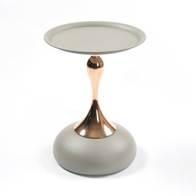 Mermaid Tail End Coffee Table Round Side Table, Modern Metal Pedestal Table, Minimalist Accent Table For Small Spaces, Drink Martini Table Decoration For Living Room