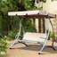 3 chaises suspendues d'extérieur avec pare-soleil réglable et siège respirant et frais, toile beige résistante à séchage rapide