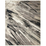 Likens Abstract Area Rug in Gray/White