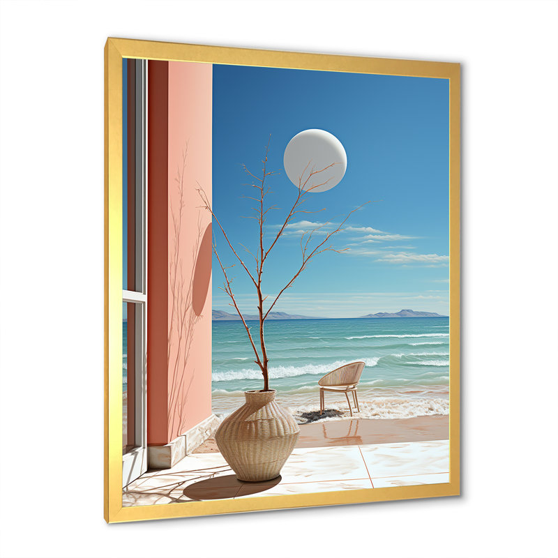 «Coastal Dream Simplicity Retreat» sur toile, H 32 po x l 24 po x P 1 po, Encadrement doré