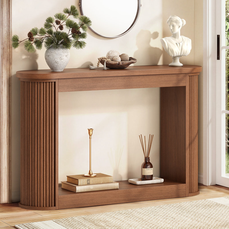 Console de rangement cannelée de 42,9 po pour salon d'entrée