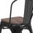Ketchum Clear Coated Metal Stackable Chair with Wood Seat-1835193500