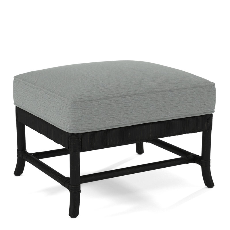 Lafayette Ottoman, Black, Blue and Cream Stripe; 0201-64