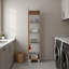 Armoire de rangement autoportante avec tablettes de rangement internes, grande porte simple, 4 tablettes intérieures, poignée et pieds en métal-128964502