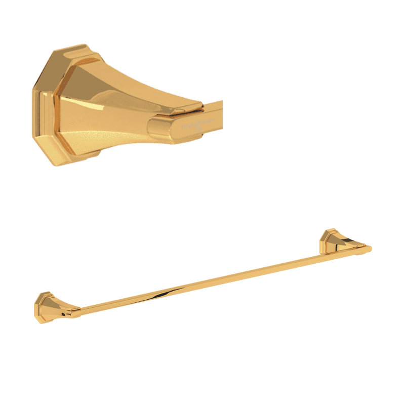 Deco 24" Towel Bar, English Gold, 2.38" H x 30" L x 3" D