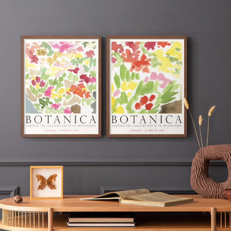 Affiche d'exposition Botanica I - reproduction encadrée de qualité supérieure - prête à être accrochée - aucun clou requis - aucun clou requis
