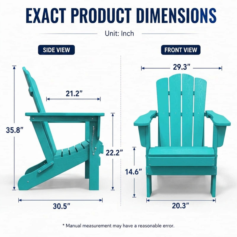 Chaise Adirondack pliante en résine, Tiffany