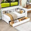 Lit de jour simple avec 2 tiroirs et armoires et USB-26624425