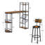 Ensemble de table de bar et tabouret 3 pièces avec 2 tabourets de bar