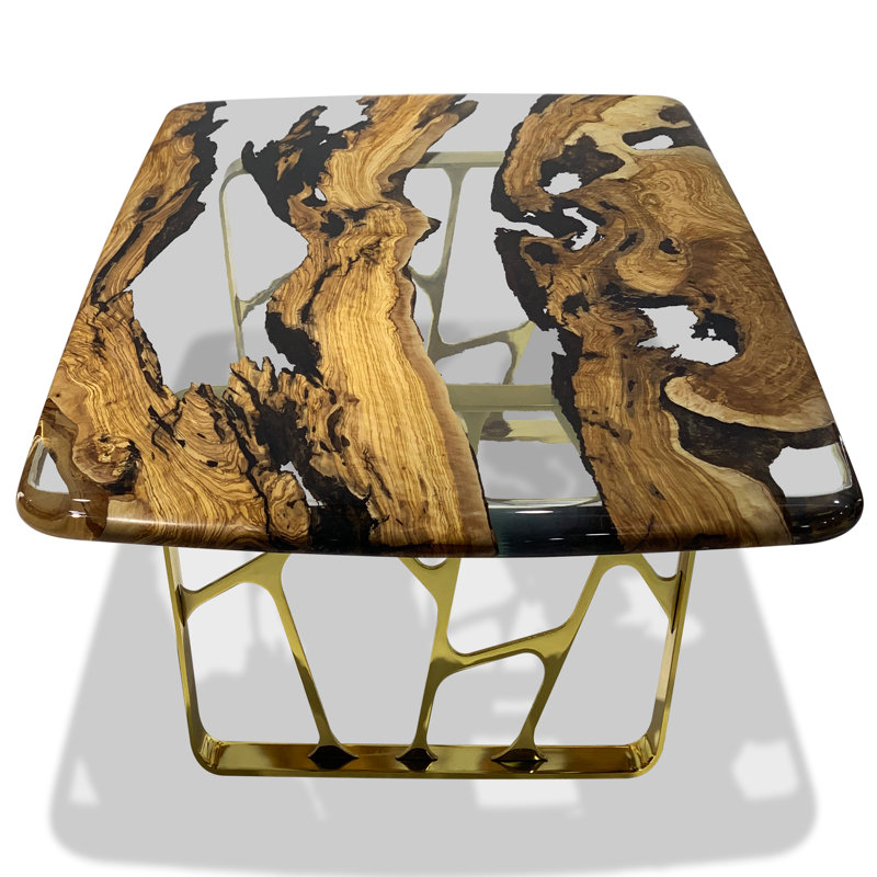 Daphne Coffee Table, 17.7" H x 55.1" L x 27.5" W, Brass