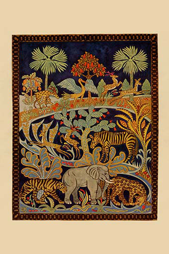 « animal tapisserie » par needlecraft magazine, impression, H 66 po x l 44 po