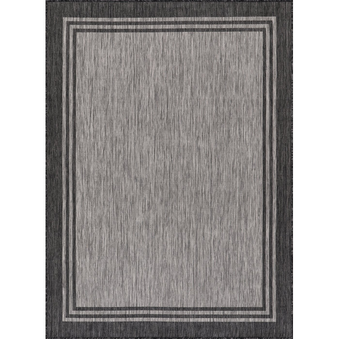 Wade Logan® Waikiki Gray/Dark Gray Indoor/Outdoor Rug & Reviews | Wayfair