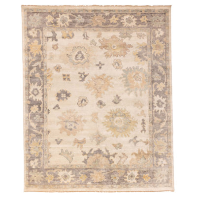 Modern Oushak Ivory Rug 8'2" x 9'11"