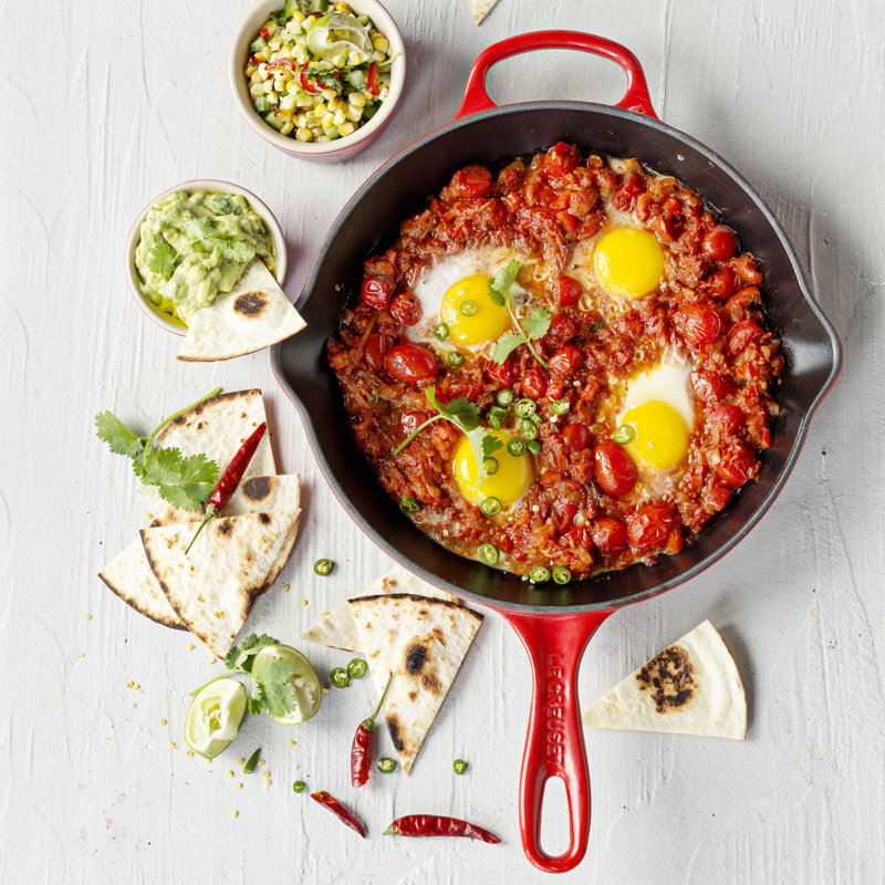 Le Creuset Cast Iron Frying Pan with Metal Handle, 23cm, Cerise