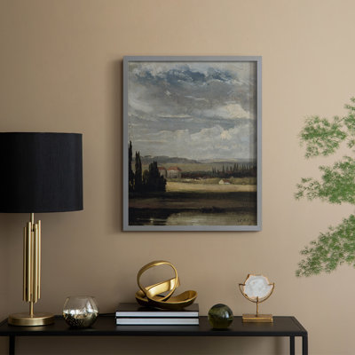 «Vintage Landscape», reproduction encadrée en bois massif
