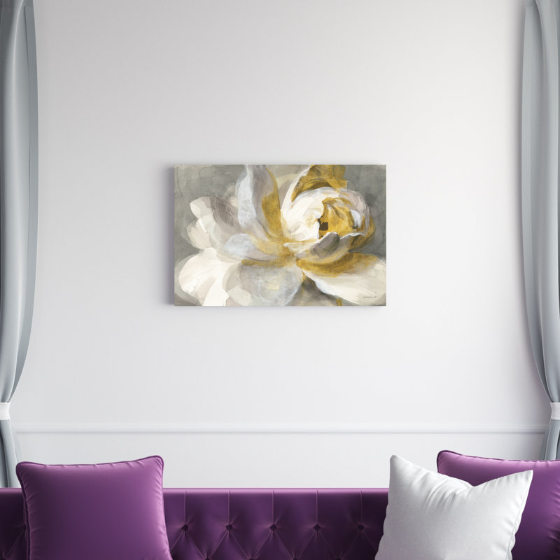 Or rose abstrait, H 20 po x l 30 po, Toile tendue, Sans cadre