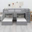 Wood Triple Bunk Bed With Drawers And Guardrails-122428051