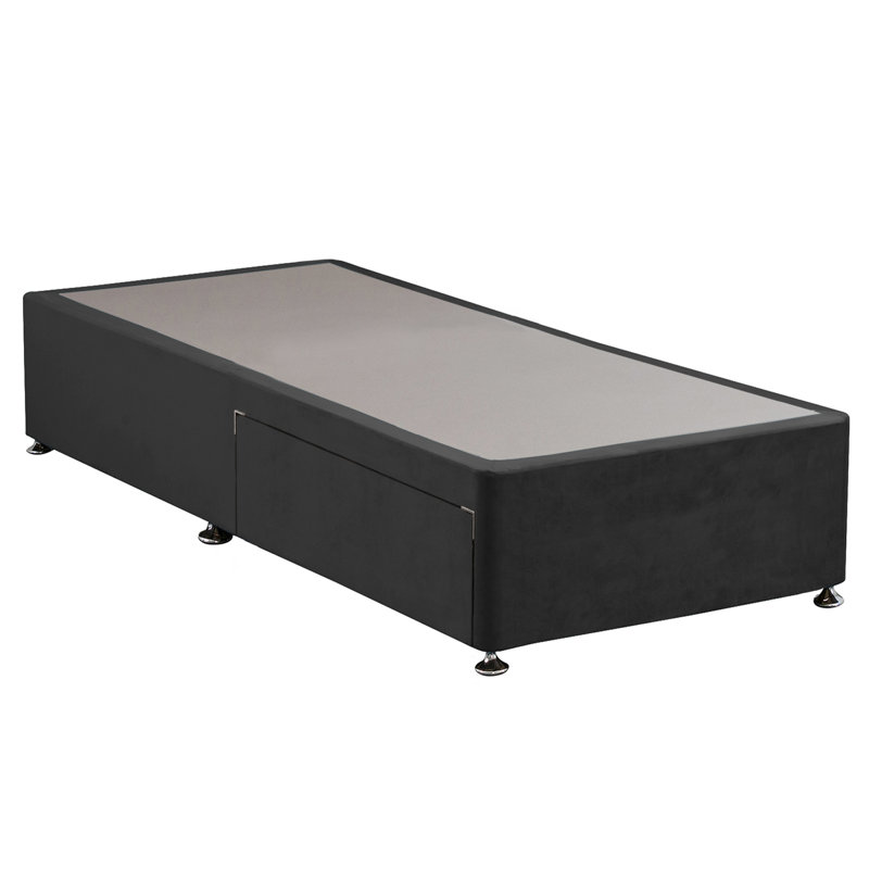 Riviere Bed, 2 Drawer Divan Base, Single (3'), Plush Steel