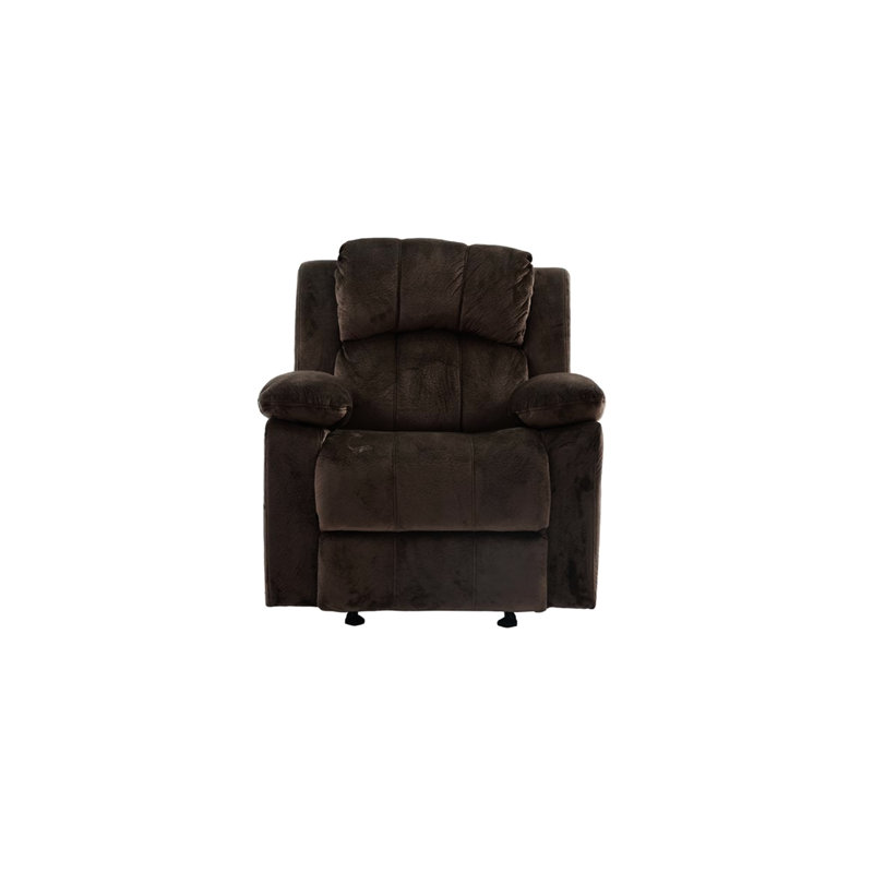 Fauteuil inclinable Living Space - Suède rembourré chocolat avec mécanisme moderne et structure en métal