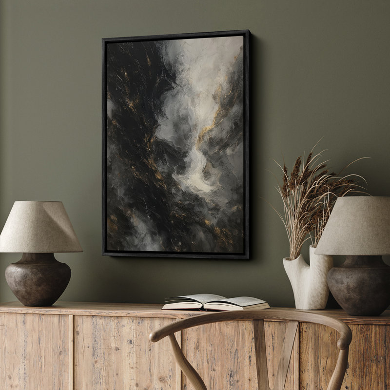 Art mural encadré, rétro, antique, classique pour chambre à coucher , H 36 po x l 24 po, Noir, noir, noir, noir