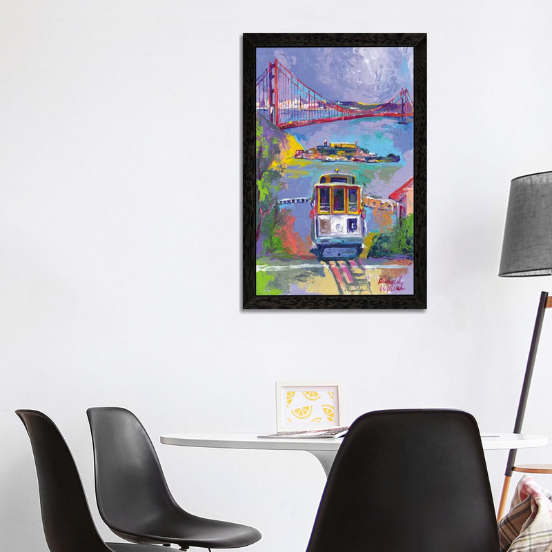 San Francisco by Richard Wallich - Painting on Canvas, 101.6 cm H x 66.04 cm W, Black Framed
