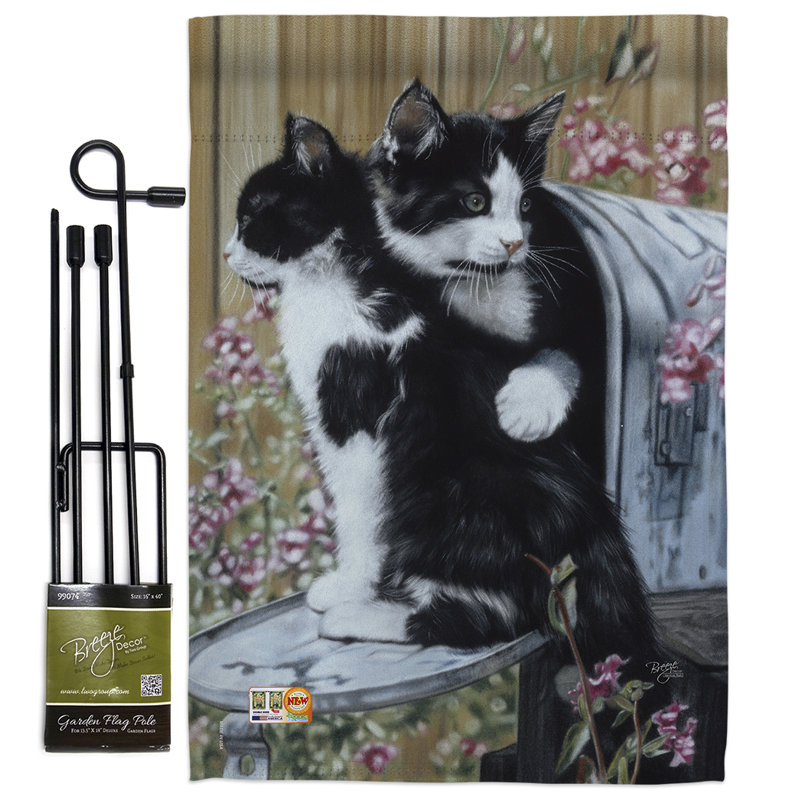 Ensemble de 2 faces 1,5 x 1,1 pi. tuxedo chat nature animaux