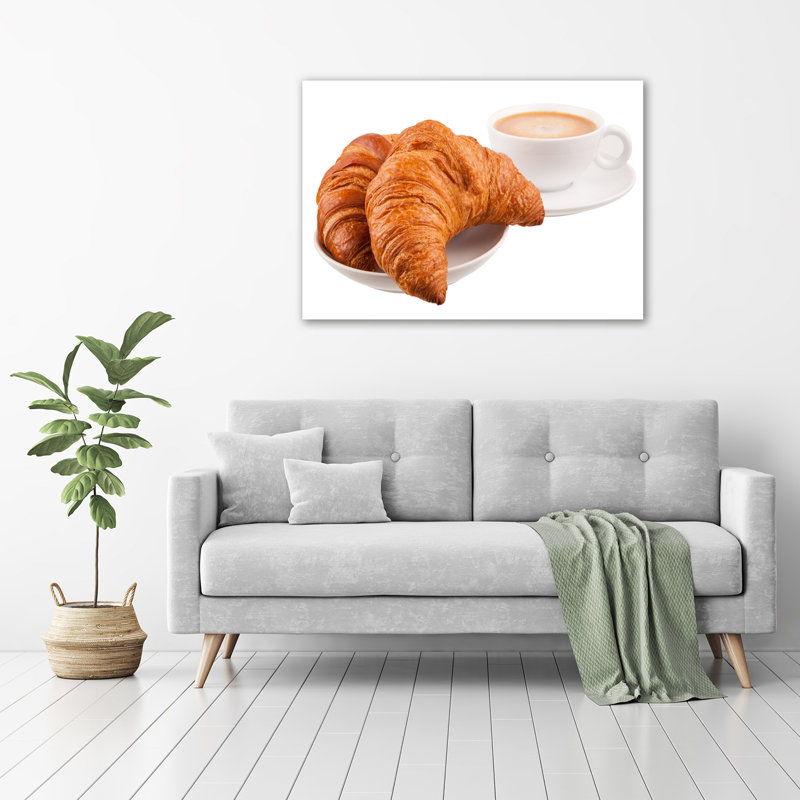 Croissants And Coffee - Wrapped Canvas Print