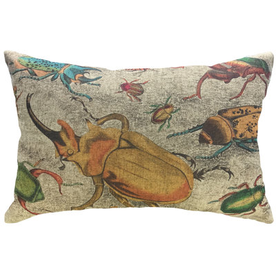  Beetles Linen Lumbar Pillow